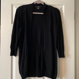 NWOT Womens Medium Black 3/4 Sleeve Cardigan